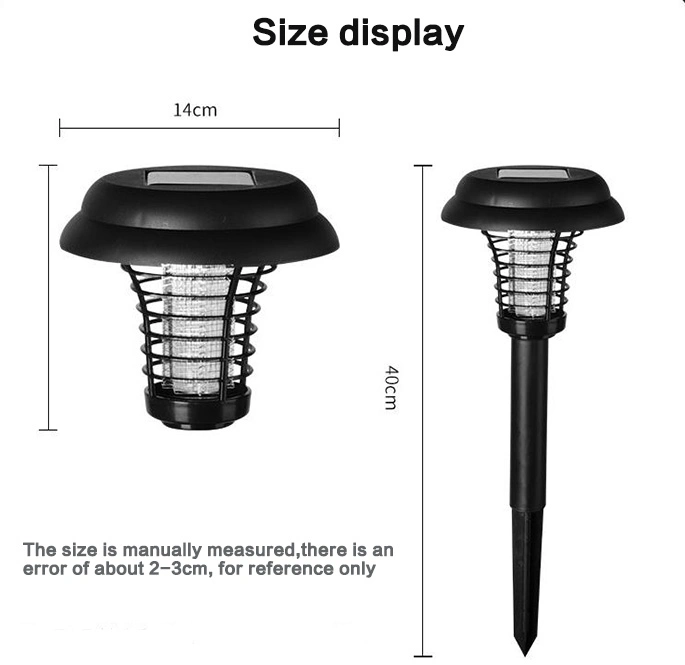 Moskitoabweisende Killer-Lampe Solar Powered Outdoor Garten LED-Licht Moskitoschest Bug Zapper Insect Killerpath Beleuchtung