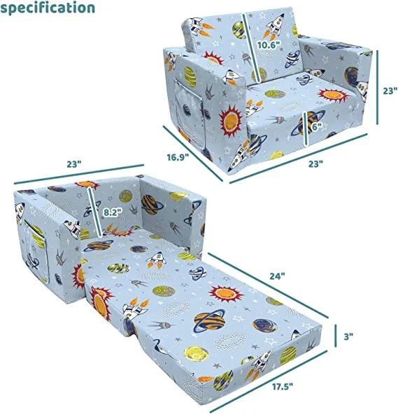 Bebé Super suave y cómodo sillón Acolchado de espuma, apto para niños y niñas de solo lectura lindo sofá