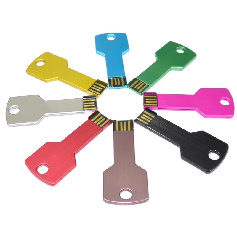 Clé USB métallique multicolore de 32 Go avec logo personnalisé.