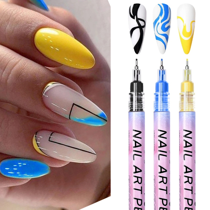 Professional Hot Sale 0.5mm Nail Graffiti Needle Pen Waterproof Drawing Painting Dotting Liner Pen Nail Art Tools