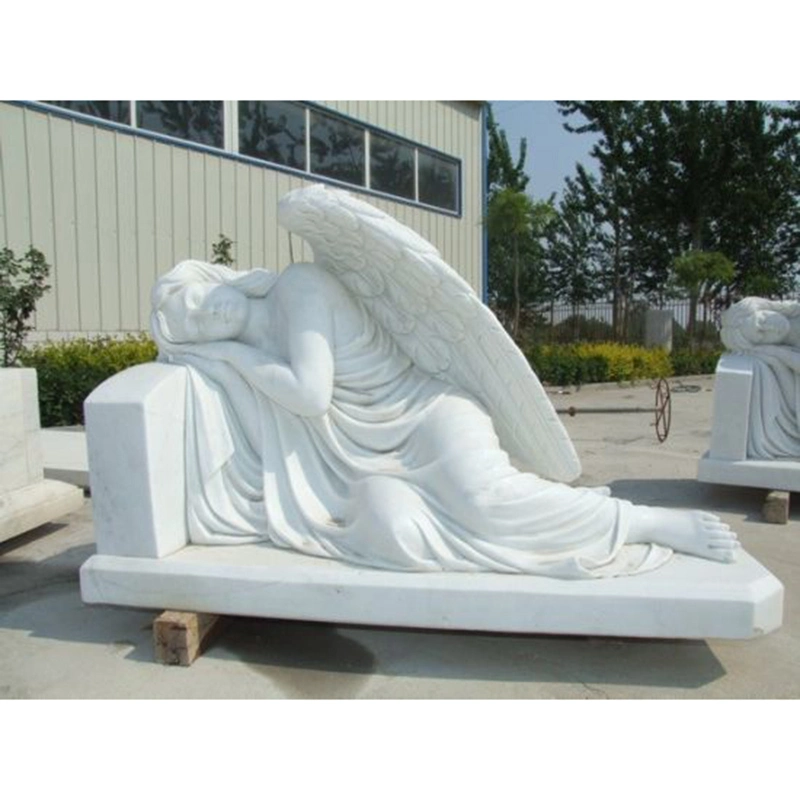 Handmade Outdoor Lifelike Garden Decoration Angel Figure Statue Marble Stone Sculpture