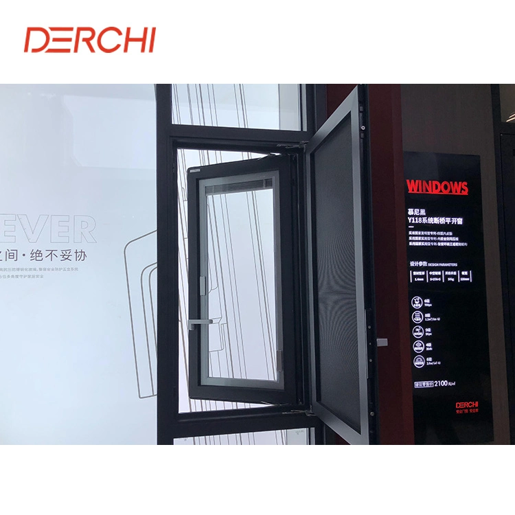 Energy Saving Double Tempered Glass Window Aluminium Casement Windows and Doors