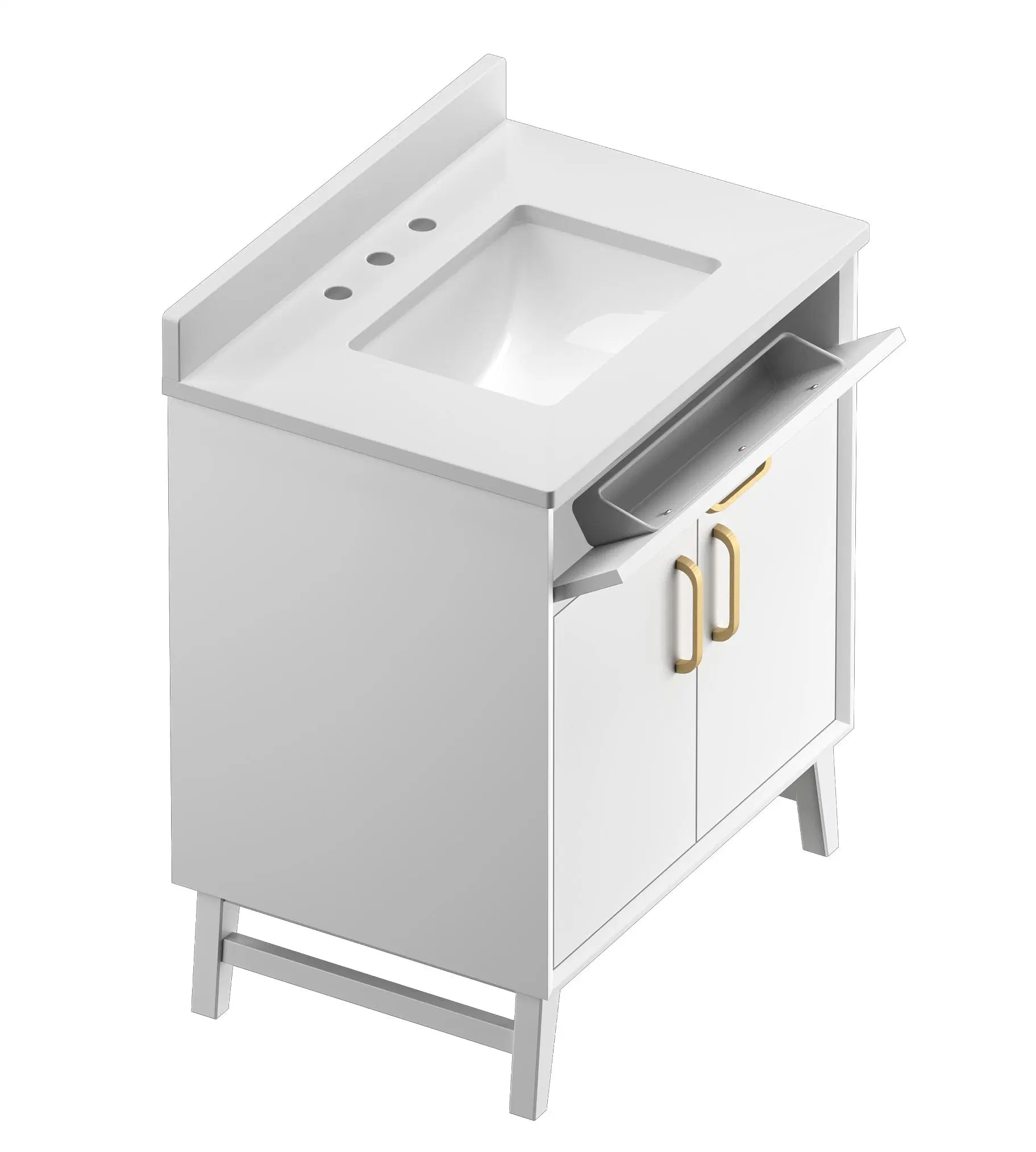 Mobiliario de Casa Cuarto de baño Cabinet con lavabo doble Vanity Tops