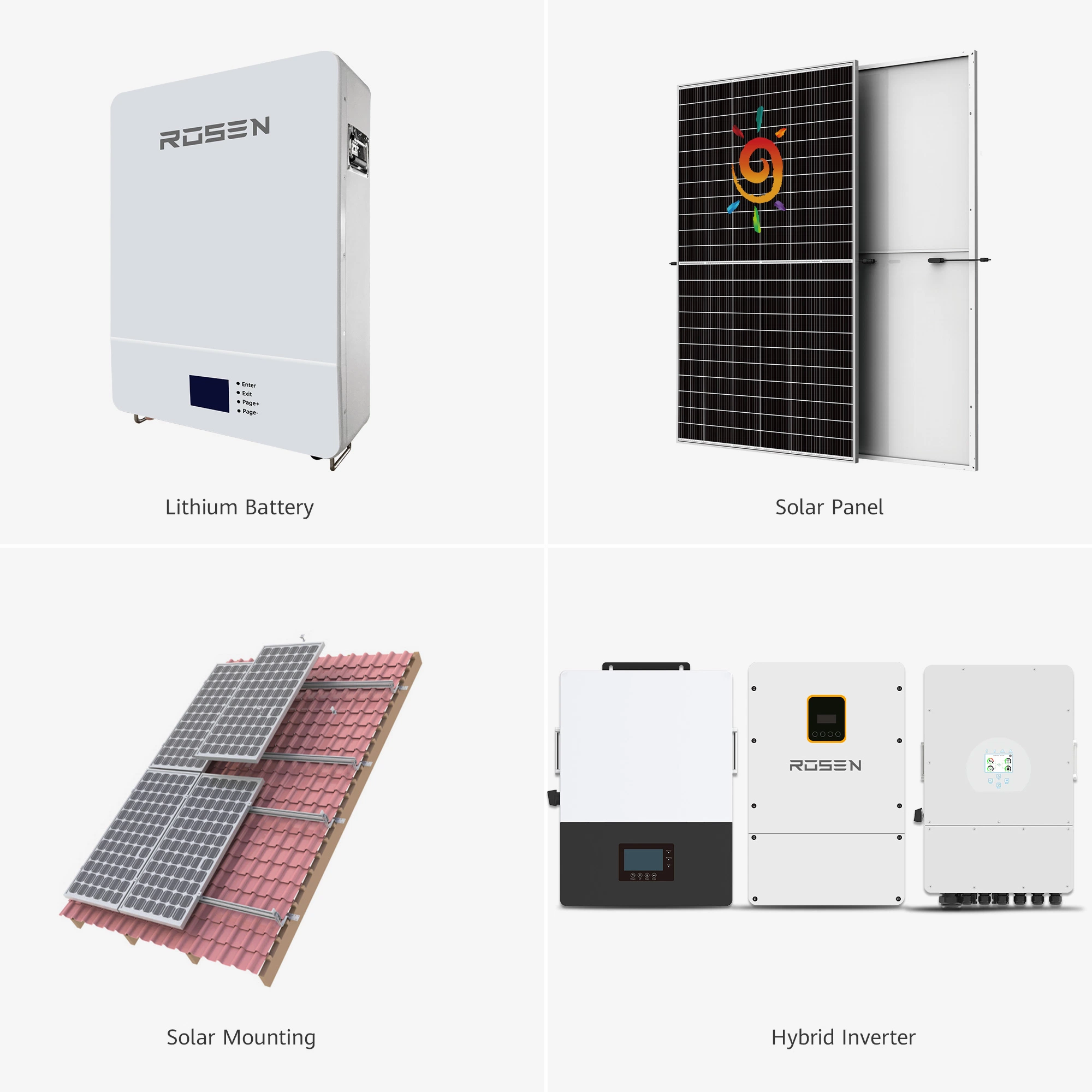 Rosenpv sistema de generación de Energía inteligente Solar 15kW de alta calidad con Sistema Solar automático seguimiento de Sol