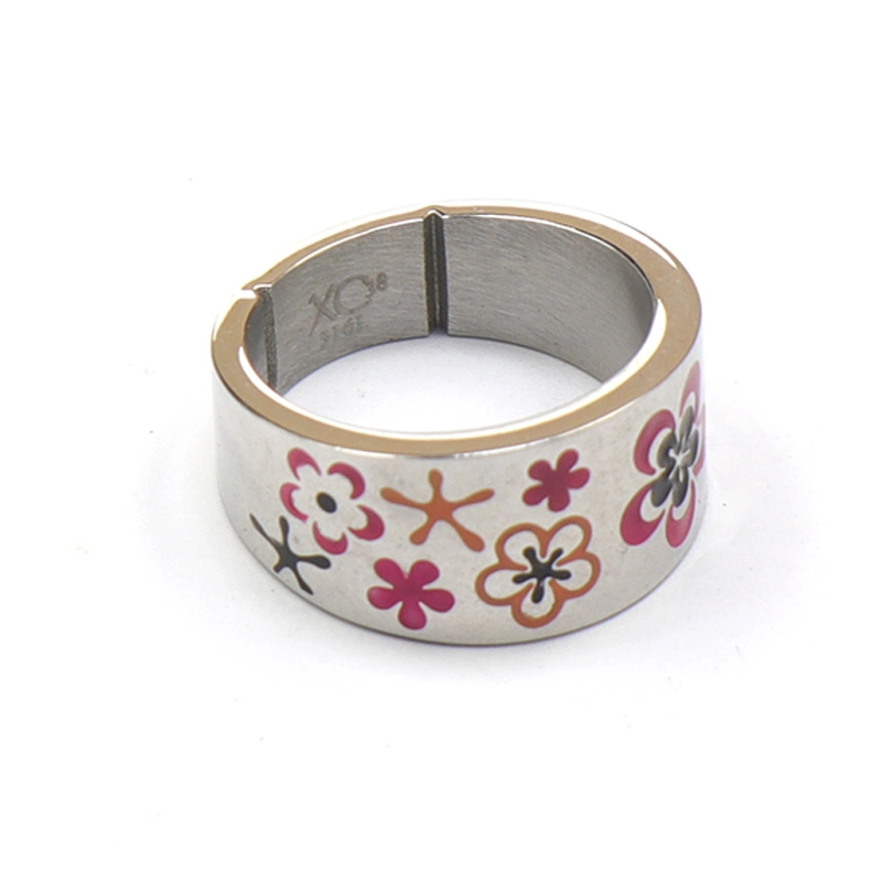 Factory Custom Made High Quality Rhinestone Jewelry Manufacturer Customized Simple Enamel Decoration Accessory Bespoke Fashion Stainless Steel Brass Alloy Ring