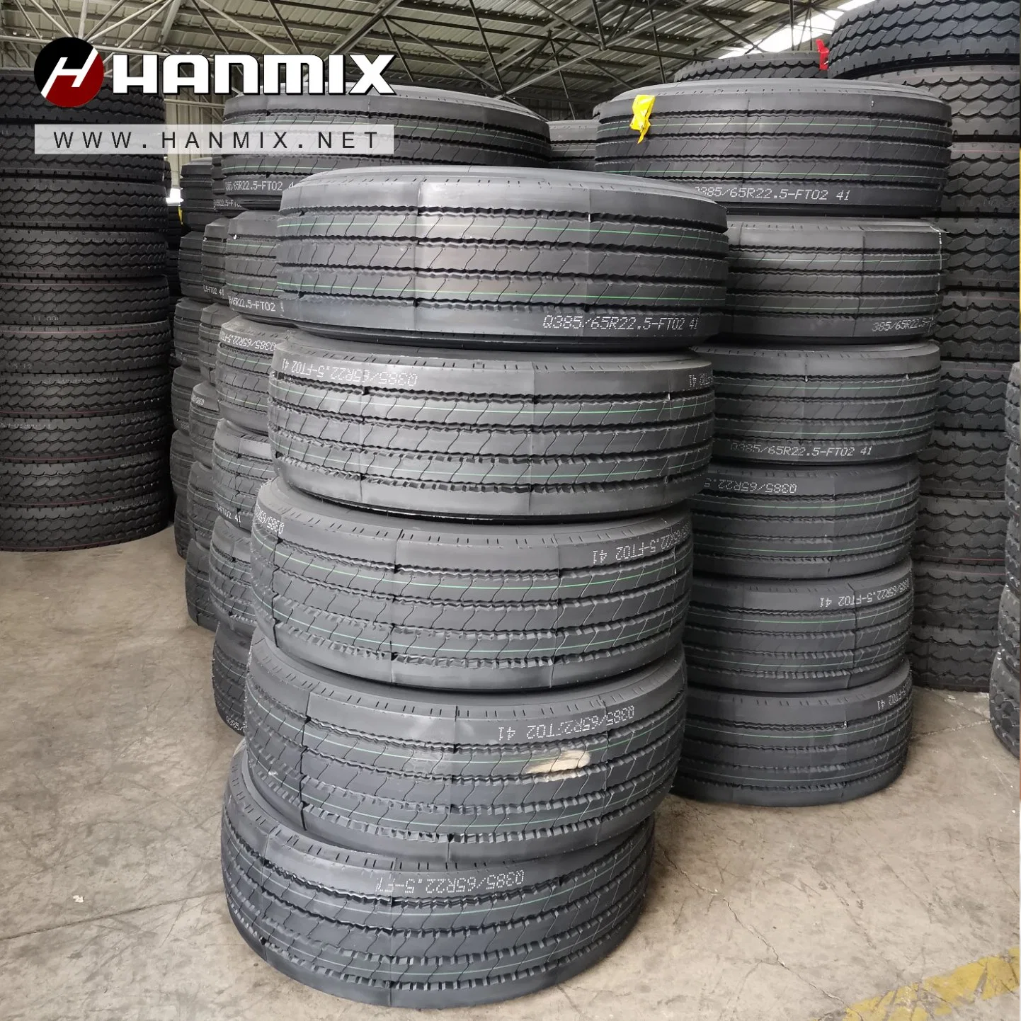 Hanmix Truck &amp; Bus Tire Summer Winter All Steel Radial Tubeless Rubber Long Haul Highway Standard Road Heavy Duty Truck Bus Trailer TBR Tyre 385/65r22.5