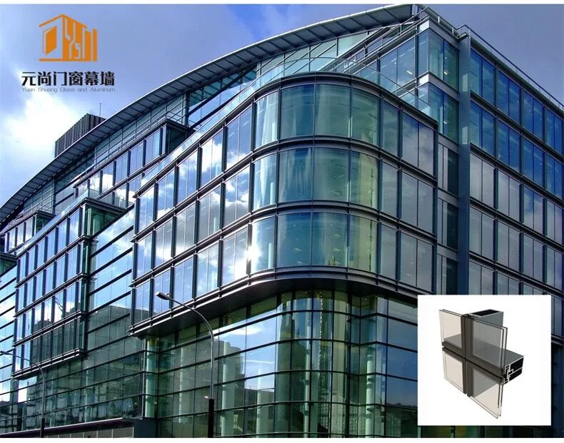 Building Cladding Aluminium Exterior Shopping Mall Mirror Glass Curtain Wall Building Material