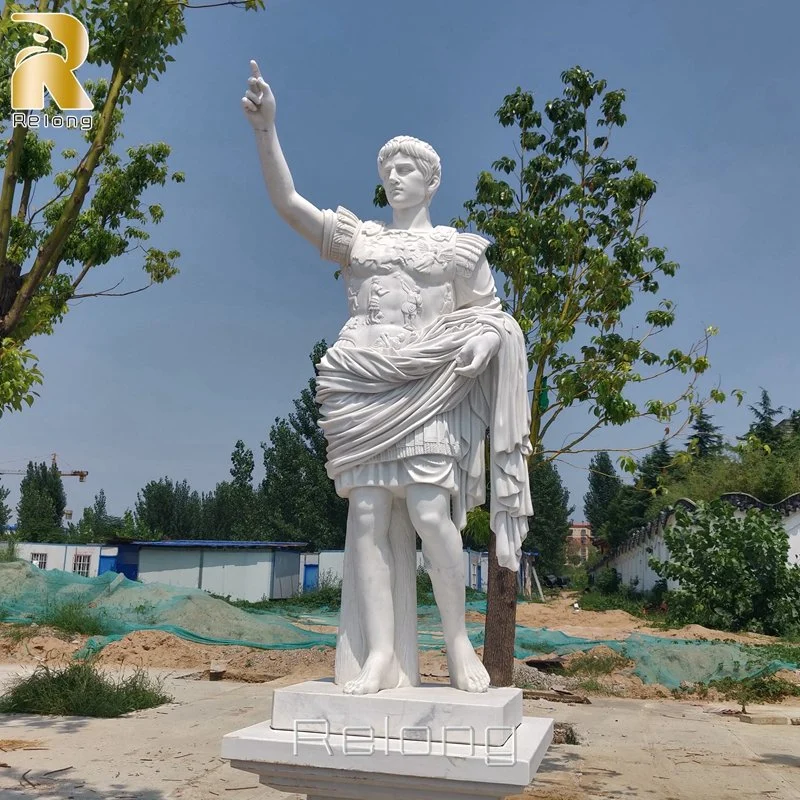 Benutzerdefinierte Lebensgröße Kaiser Julius Caesar Statue Carving Marmor Skulptur