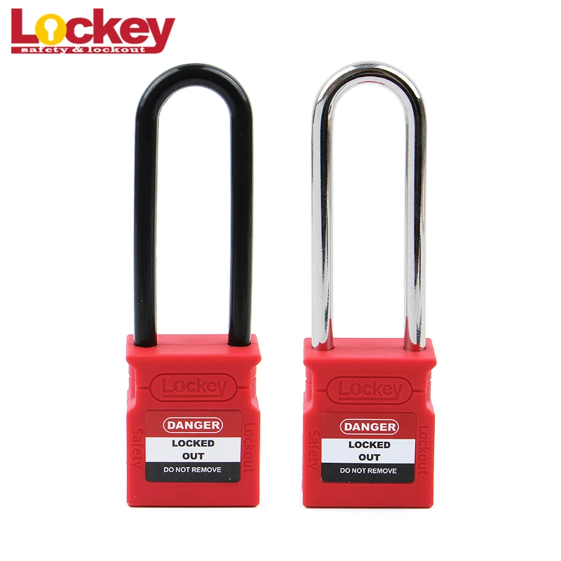 New Designed Safety Lockout Auto-Popup Plastic Padlock with Steel/Nylon Shackle 76mm