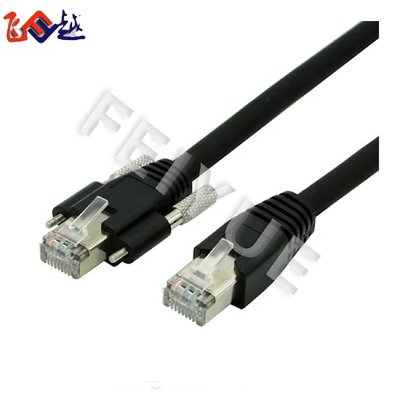 High Flexible RJ45 Cable with Locking Screw for Gige Industrial CCD Camera