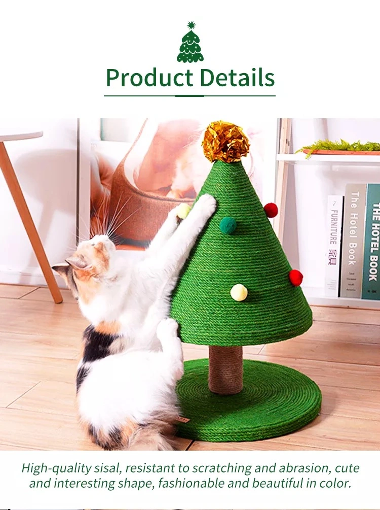 Christmas Large Cat Tree Wooden Sisal Scratcher Cat Furniture Tower Cute Luxury Cat Tree