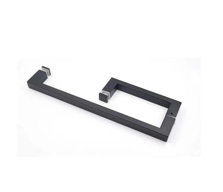 China Glass Door Fitting Wholesale/Supplier Color Black Gold Zinc Alloy Shower Double Side Sliding Glass Door Handle