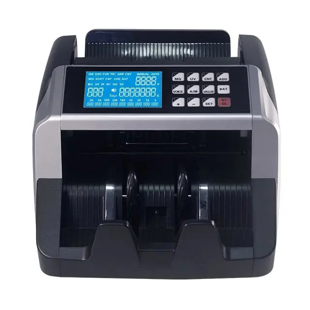 Union 0721 High Speed Bill Detector UV IR Cash Note Back Load Indian Currency Money Counting Machine with LED Screen