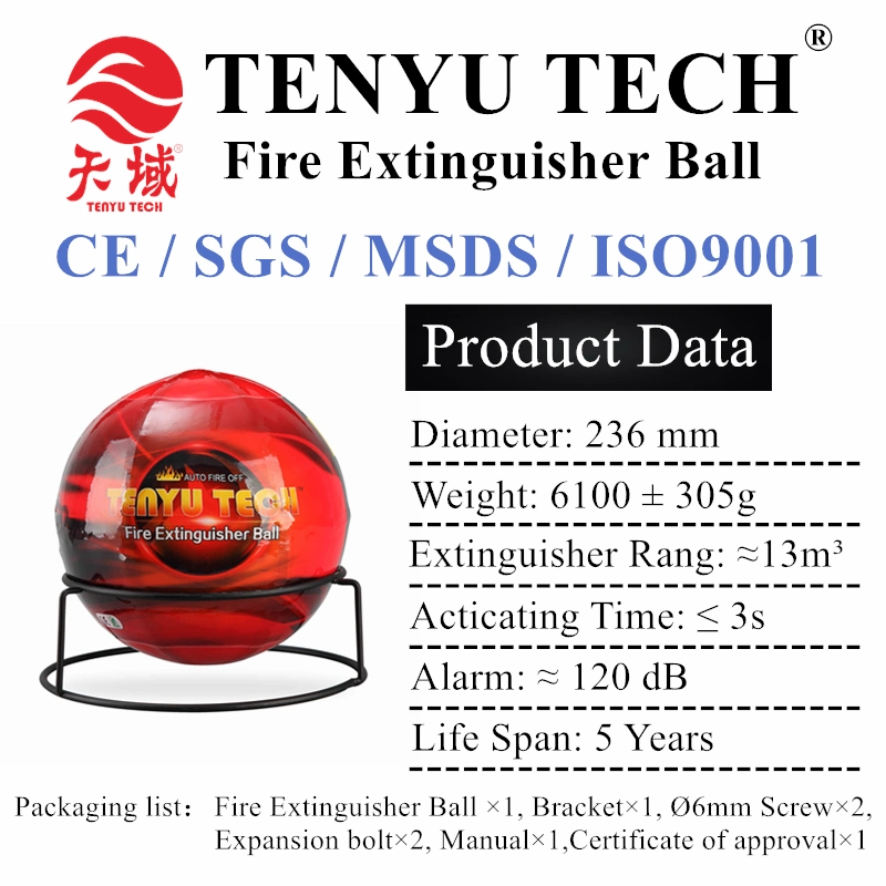 Fireball Automática portátil de alta qualidade de pó seco ABC bola de fogo extintor de 6kg bola com aprovado pela CE