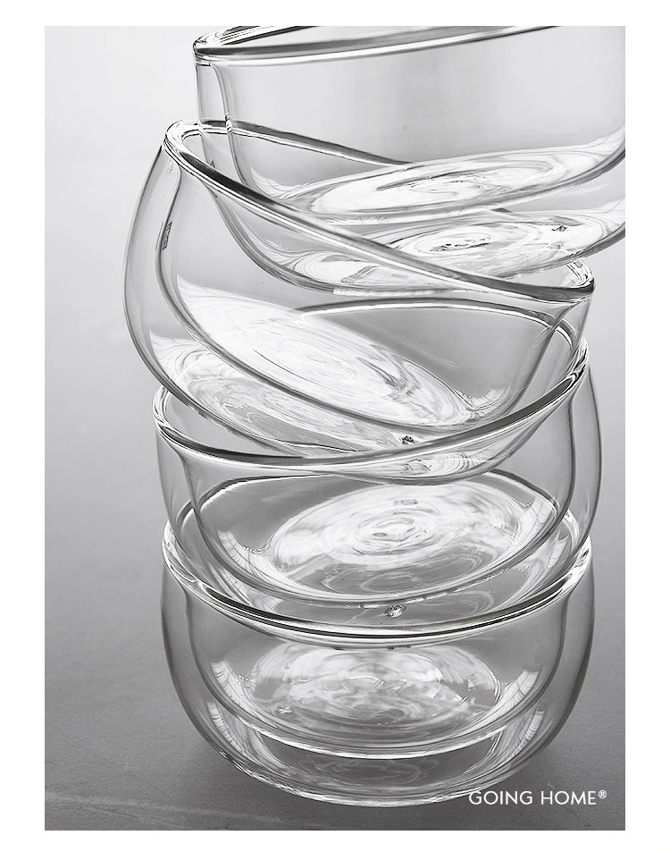 Glassware and Soup Bowls Insulating Double-Walled Glass Keeps Food Hot & Cold Glass Bowl