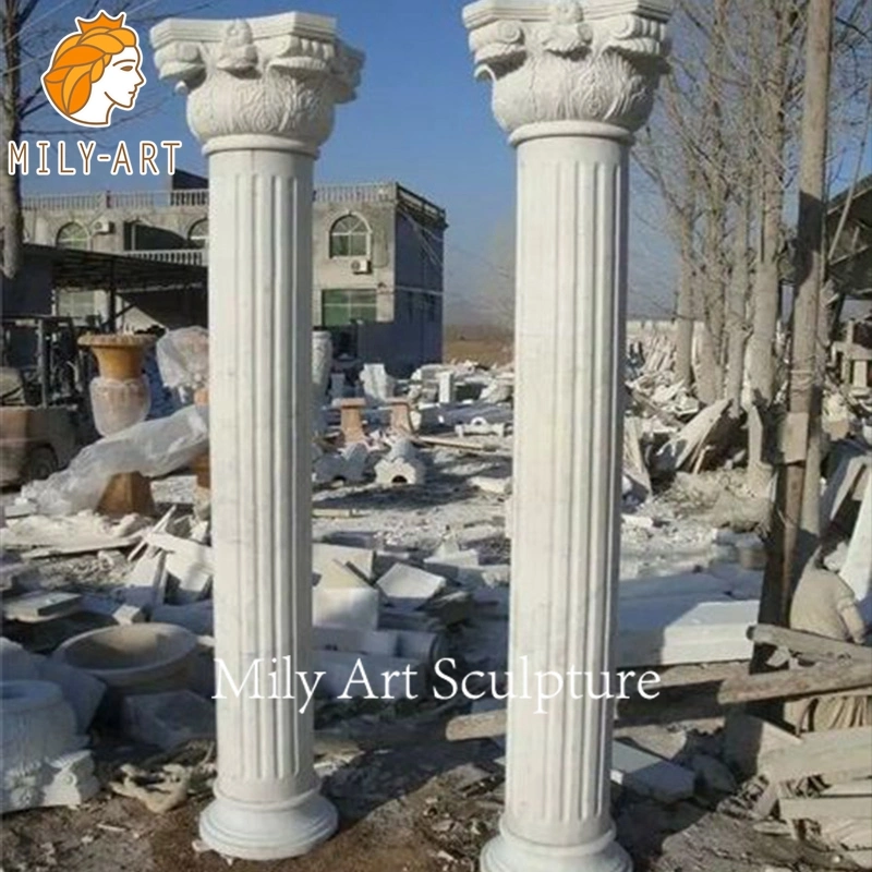 Custom High Quality Hand Carved Natural Marble Columns for Sale