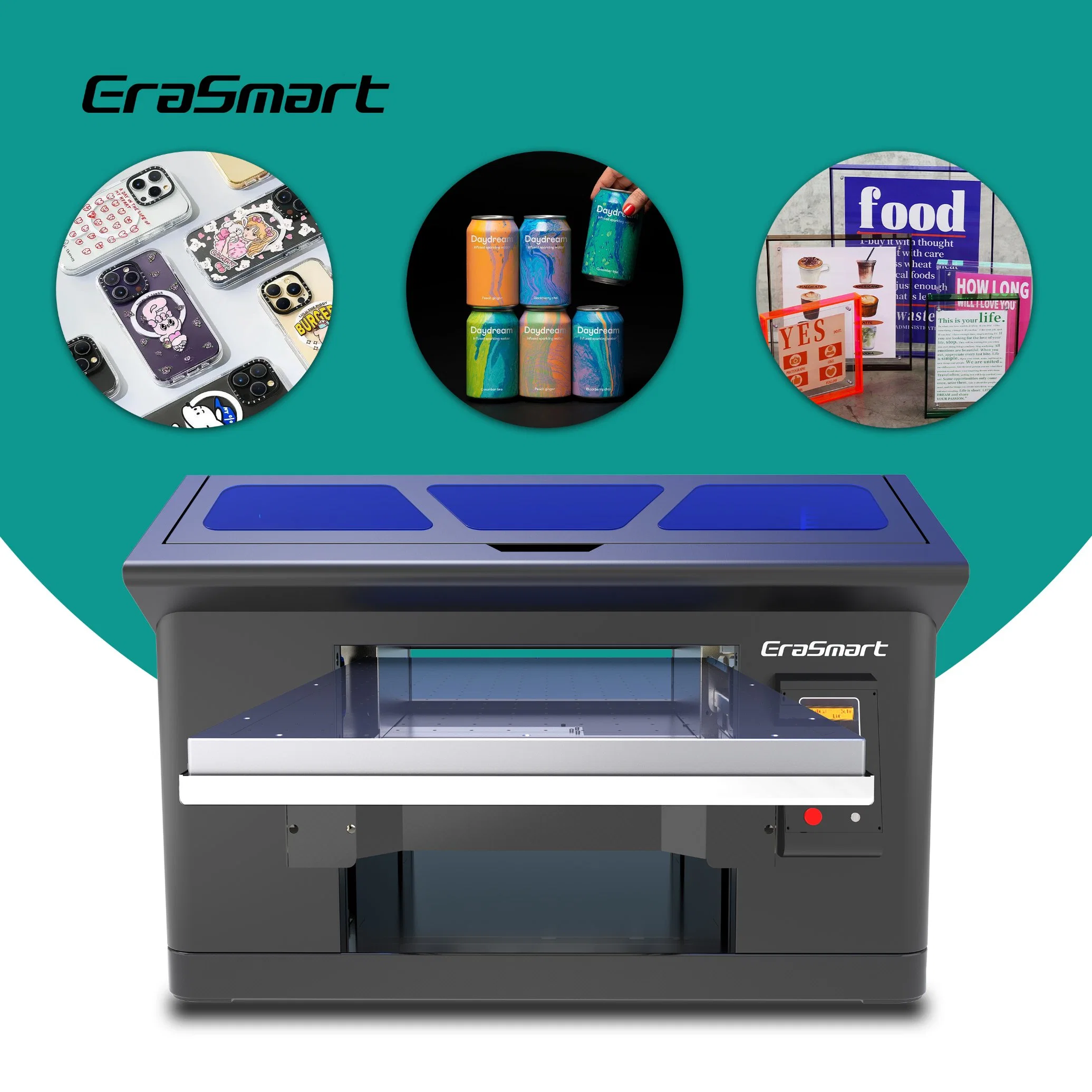 Erasmart A3+ 3545 UV Dtf Printer Inkjet LED XP600 Print Head Impresora for Rotary Bottles Golf Phone Case Varnish