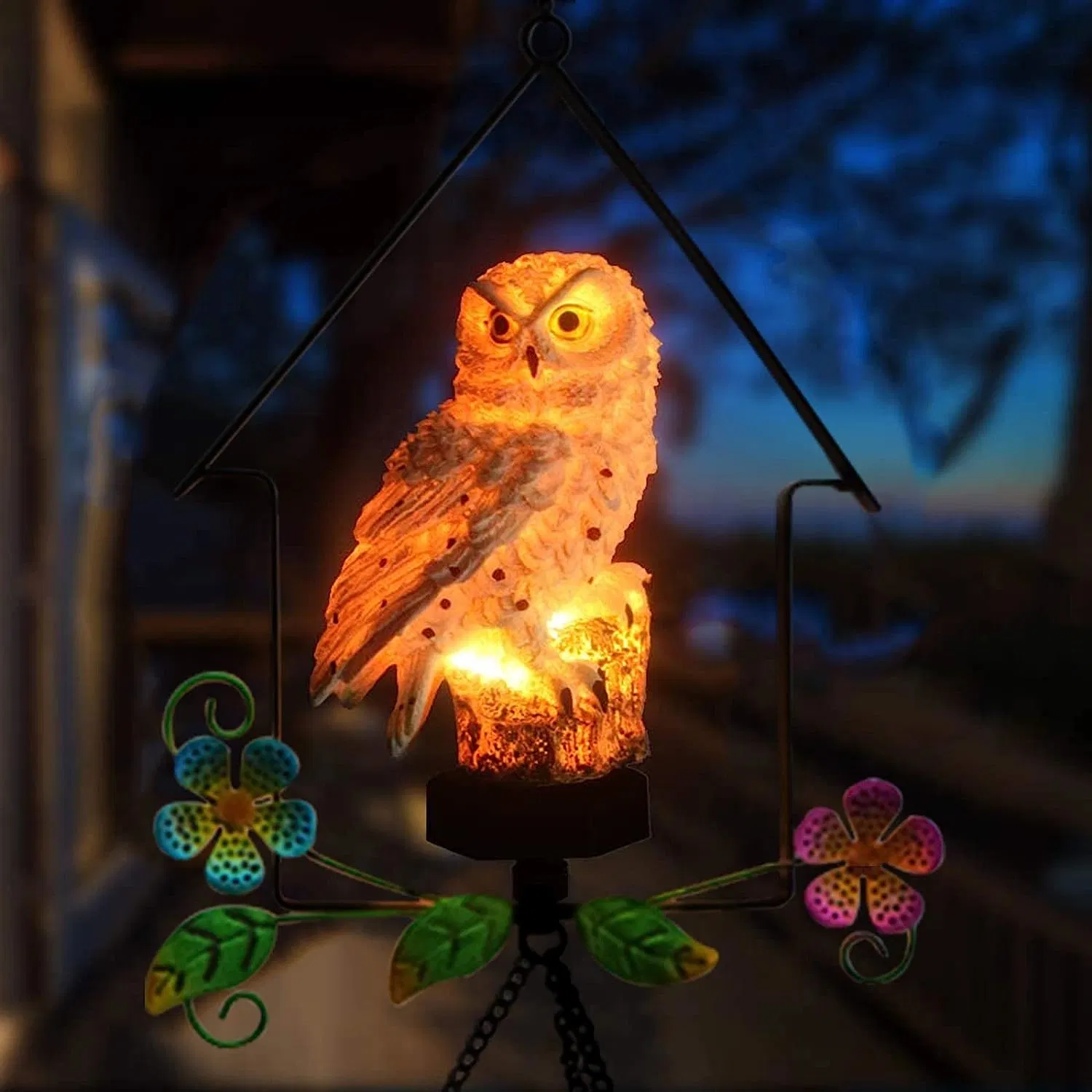 Garden Yard Patio Lawn Decoration LED Light up Bird Wind Chime