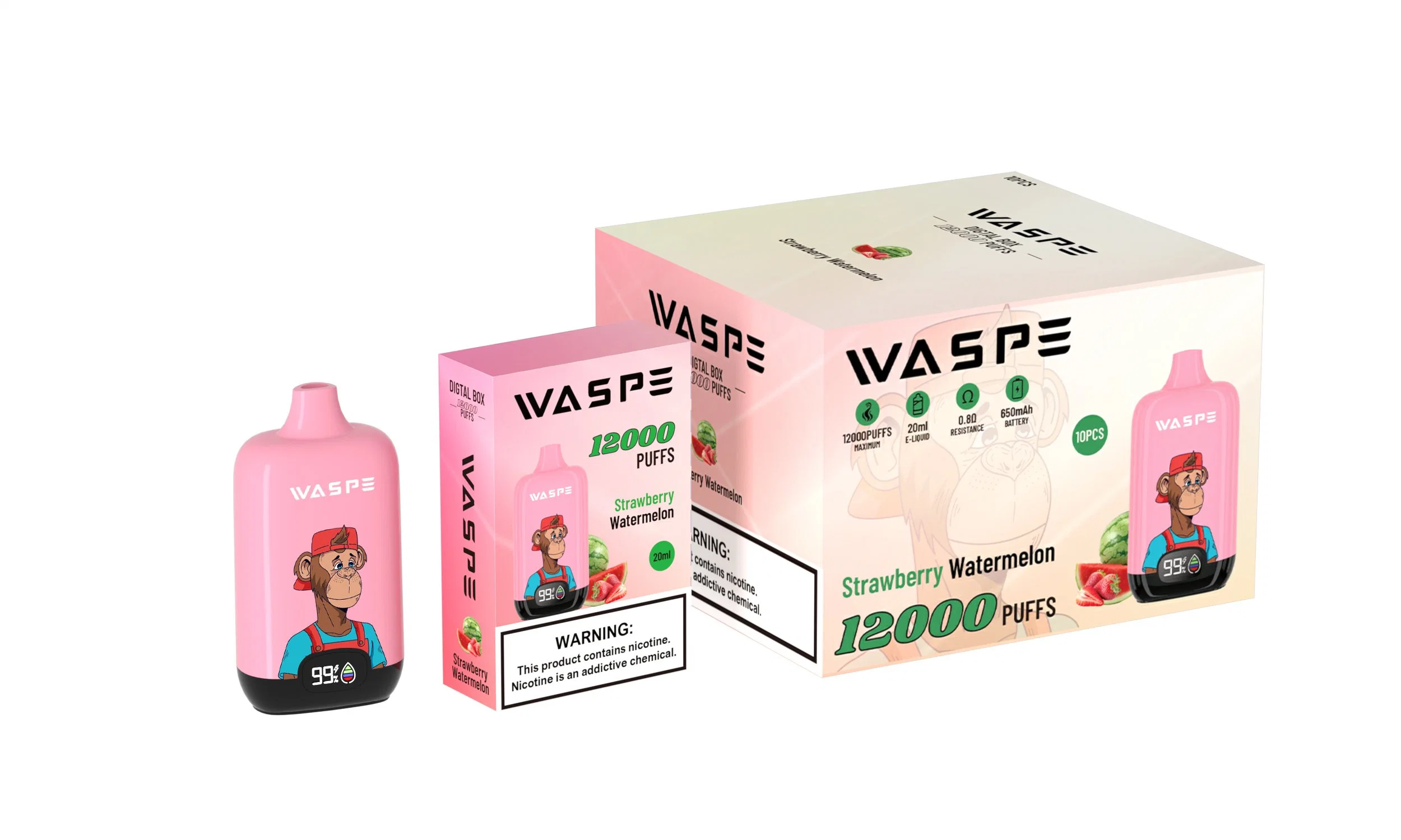 Wholesale/Supplier Cheap Waspe Screen 12000puffs Disposable/Chargeable Vape 0/2%/3%/5% Nicotine Vape Pen