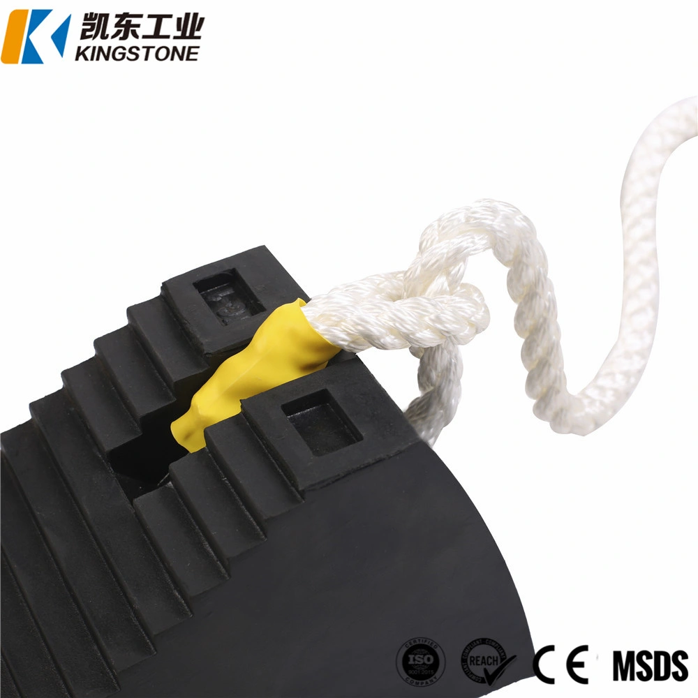 Solid Rubber Wheel Chock with Ropes