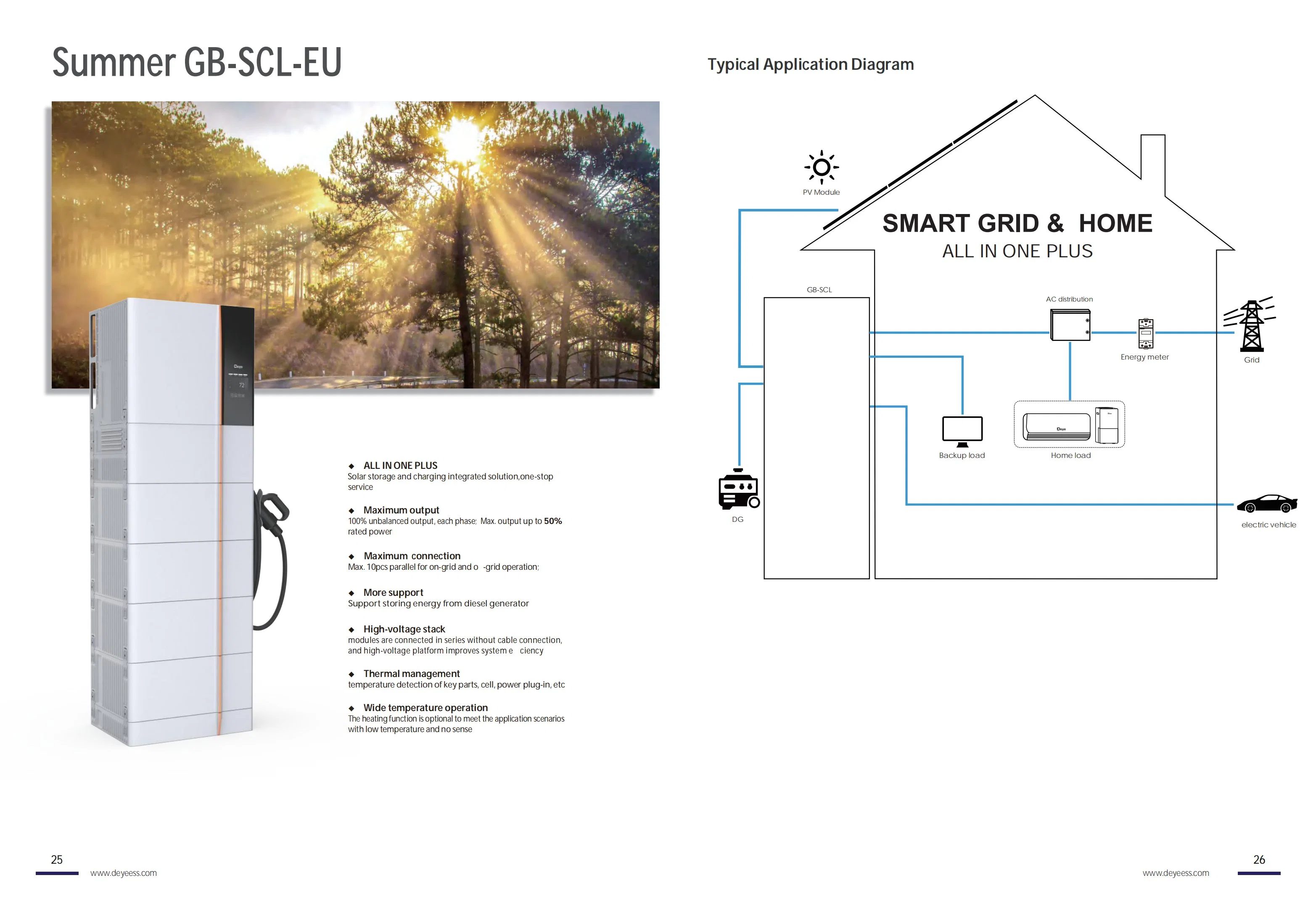 Hybrid Solar System Grid Deye Solar Inverter High Voltage Battery Bracket Whole