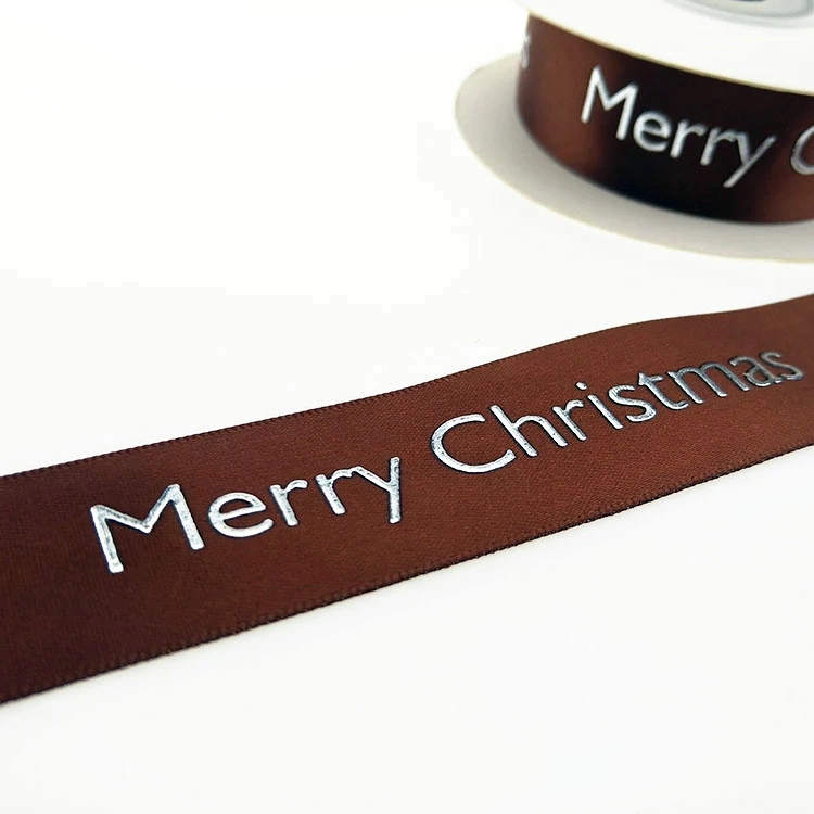 Wholesale Custom Printed Satin Ribbon with Logo for Christmas/Thanksgiving Christmas Decorations Ribbon