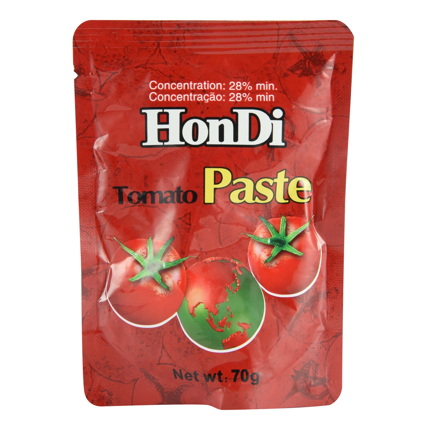 Delicioso el doble de la bolsita de salsa de tomate concentrado con la etiqueta de OEM de la fábrica de salsa de tomate