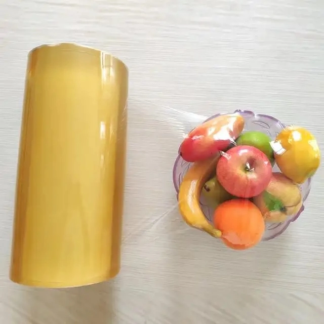 Filmito PVC setas Envasado película adherente Frutas frescas Verduras PVC Descripción del producto de embalaje