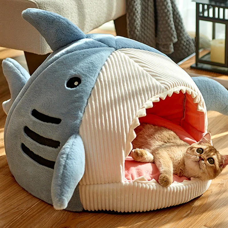 Gato Ninho de inverno quente incluído Cat Bed Dog Nest Cat O animal de estimação fornece a forma de tubarão