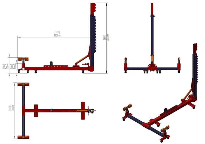 Auto Body Frame Machine (إطار الجسم التلقائي) تسحب الرافعة علامة التصادم المتنقل للسيارة