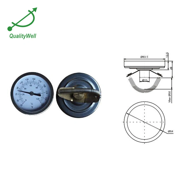 Testing Gauge Surface Thermometer with Spring Temperature Gauge Temperature of The Surface Via Bimetallic Base