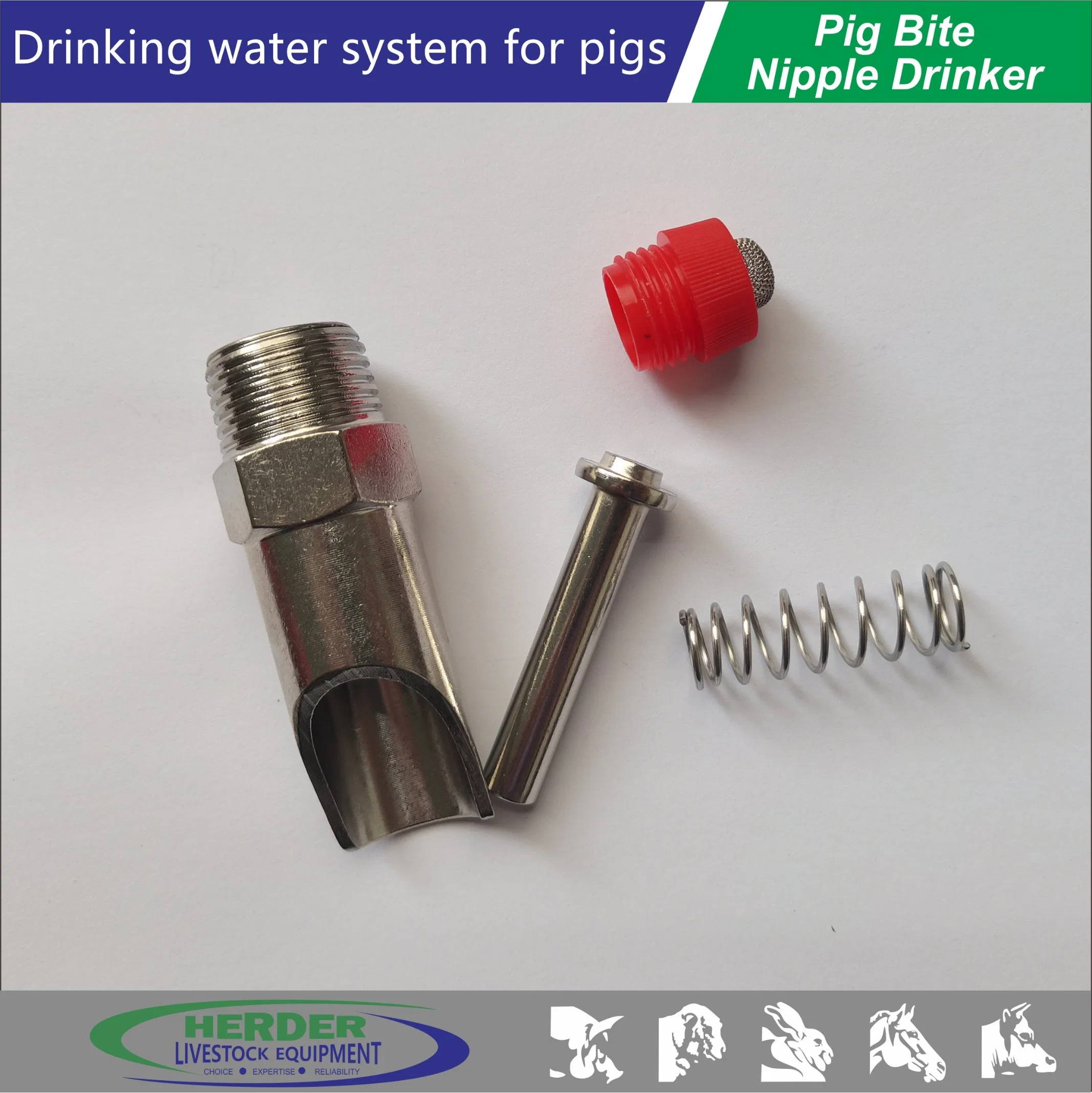 Steel Automatic Hog Nipple Drinkers Pig Piggy Water Nipple Drinker