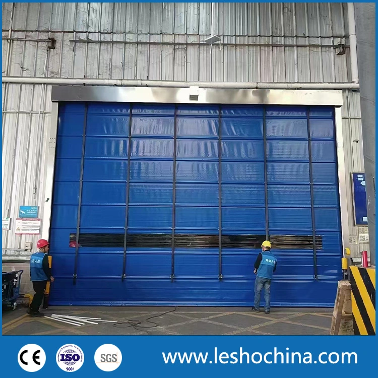 Industrial Electric Automatic PVC Fabric Stacking up Rapid Roller Door for Warehouse