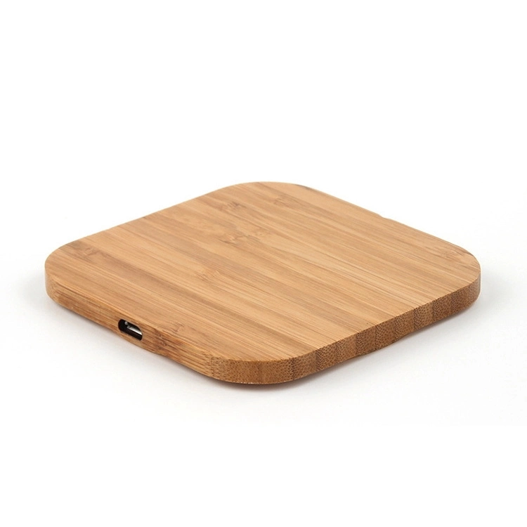 Teléfono inalámbrico de bambú de madera de la estación de carga cargador inalámbrico Qi cargador portátil para el iPhone