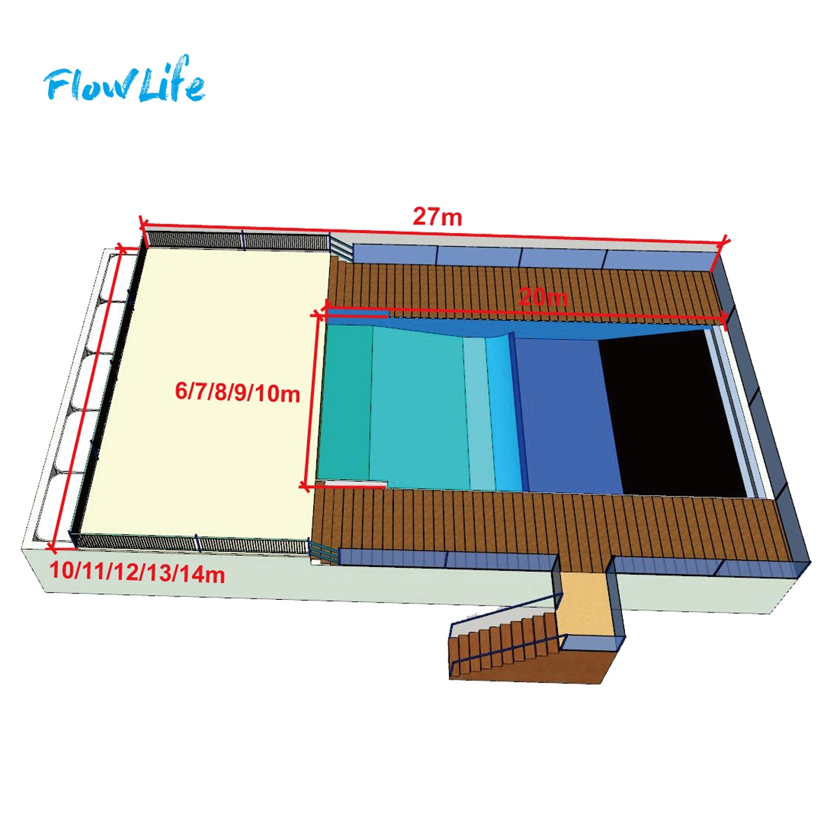 Flowlife Outdoor Amusement Water Park Playground with Pool Citywave