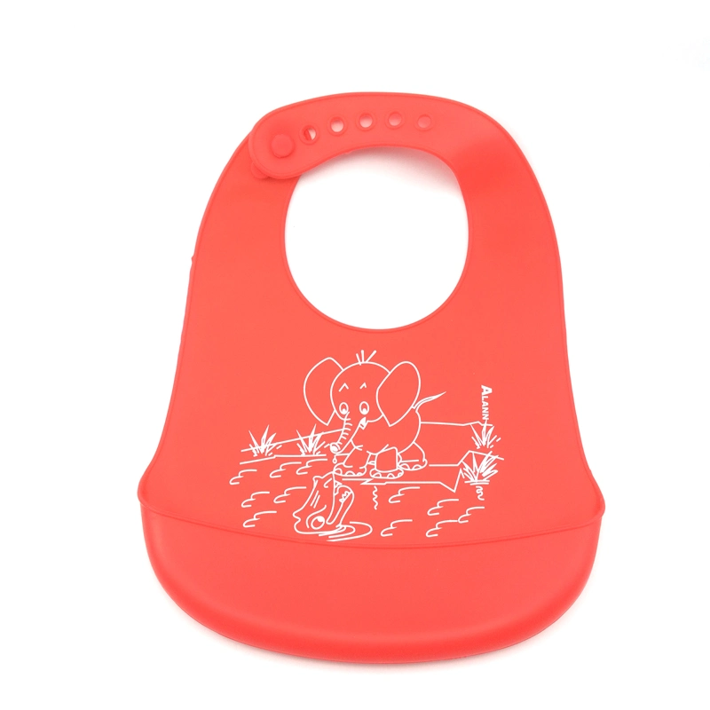 BPA Free Customized Logo Soft Waterproof Silicone Baby Bib for Infants Kids