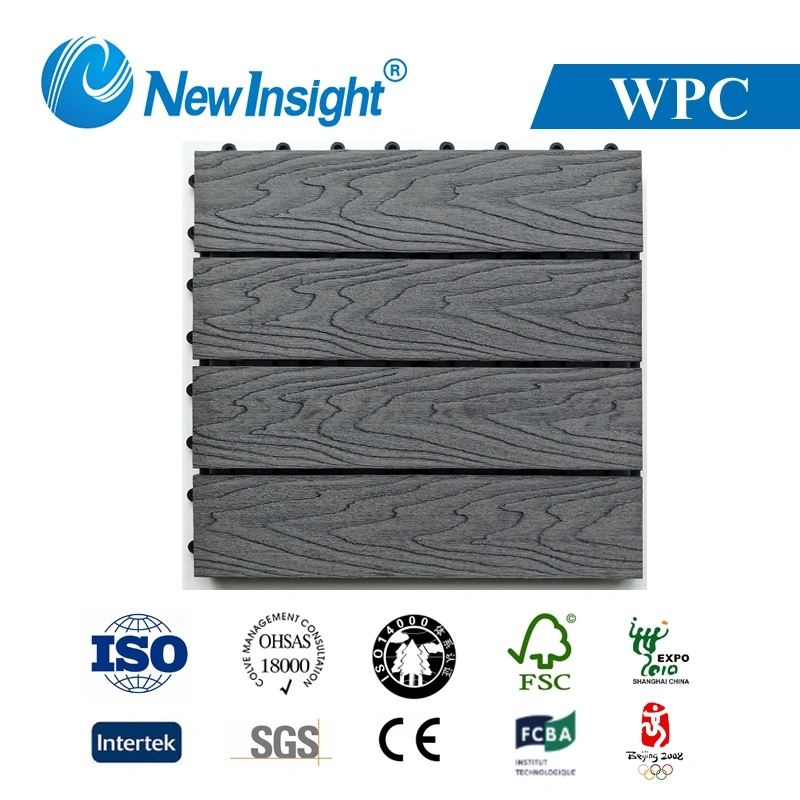 Environment Friendly 300*300mm WPC Wood Plastic Composite DIY Deck Tile