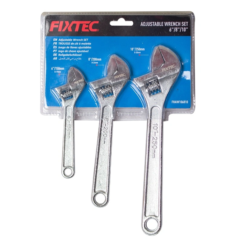 Fixtec Adjustable Wrench Heavy Duty Drop Forged Steel Precision Milled Jaws for Max Gripping Power Rust Resistant Tempered