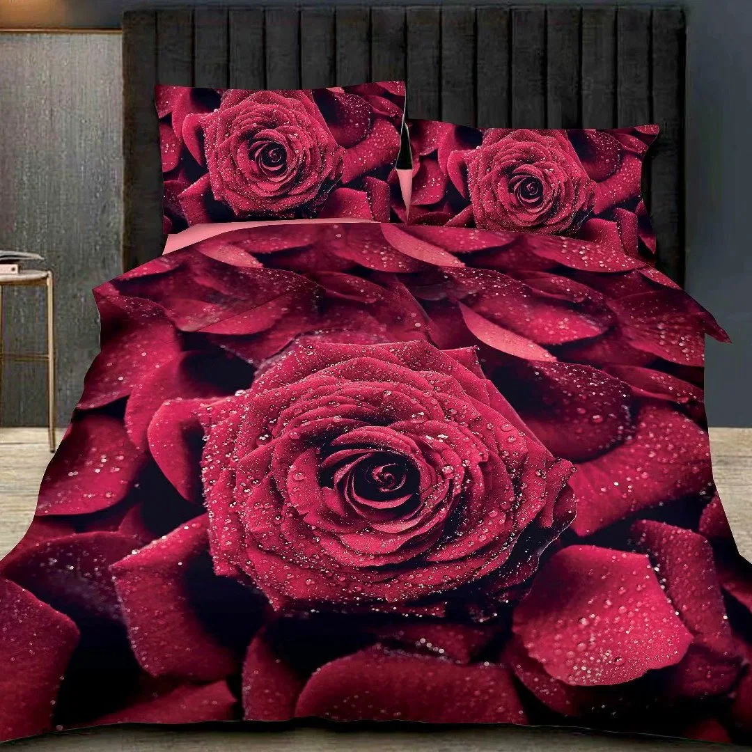 100% Polyester Microfiber Wholesale 3D Bedding Set 80GSM- 110 GSM 4-6 Pieces Printed Bed Sheet Set