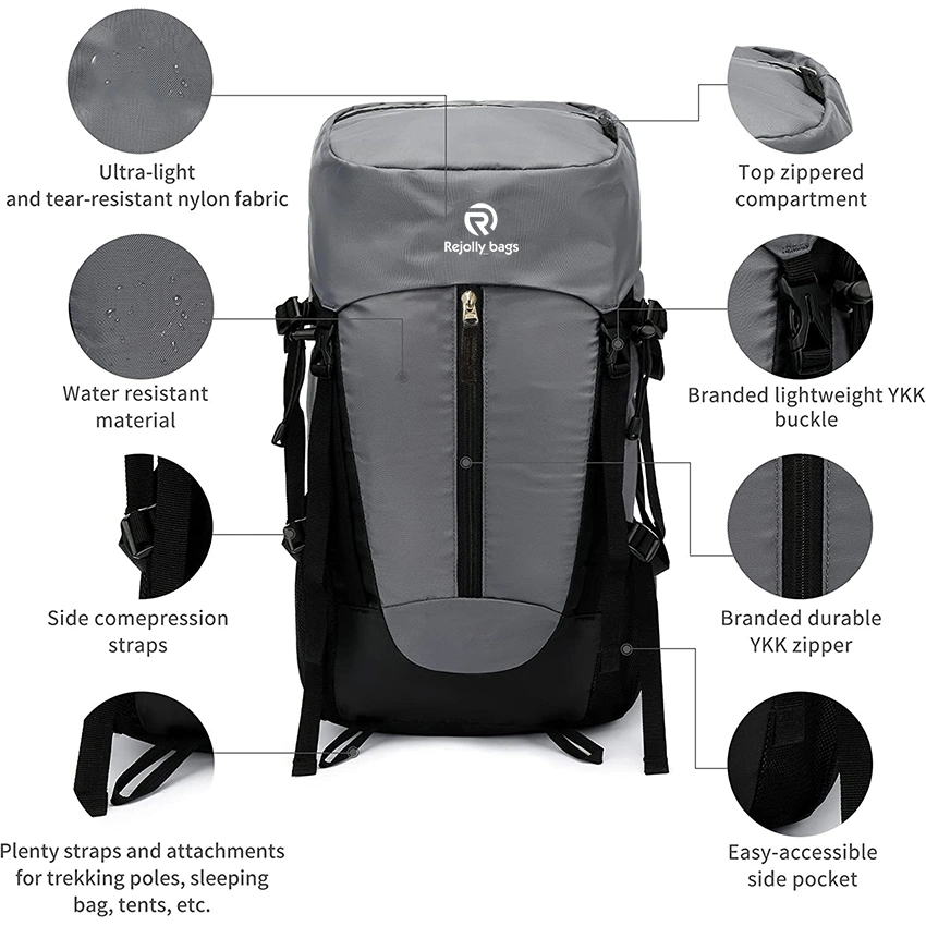 36L Wasserdichter leichter Wanderrucksack Daypack mit Regenhülle für Rucksack Reisen Klettern Camping Skitasche