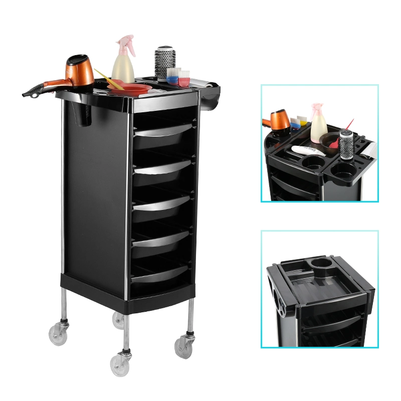 2022 Hot Sale Salon Trolley Cart with Wheels and Handle, 6 Drawer Rolling Cart