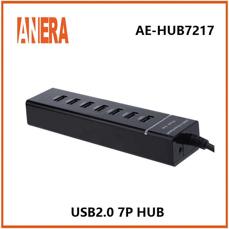 Alta velocidade de venda quente 7 Portas Hub USB 2.0 com 40cm de cabo para computador PC laptop