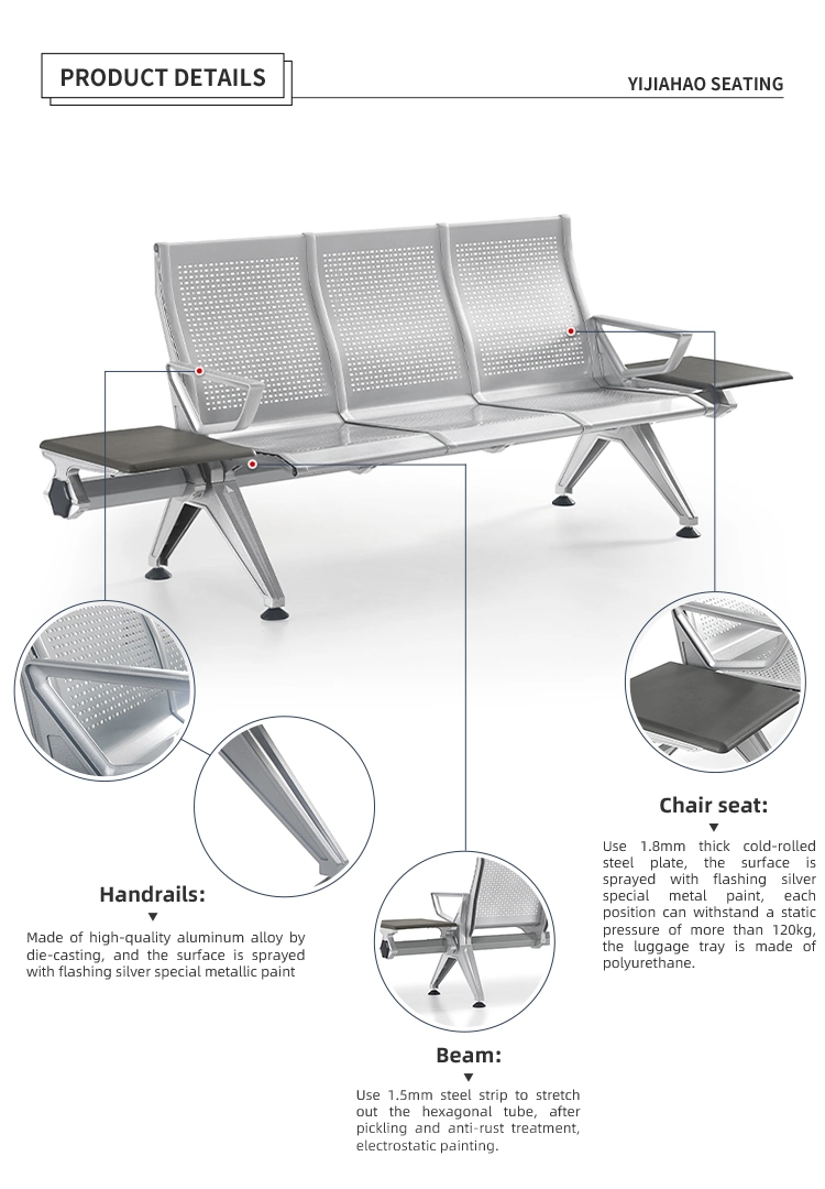 Station Waiting Area Seating Conference Seat with Tea Table Da003wtb