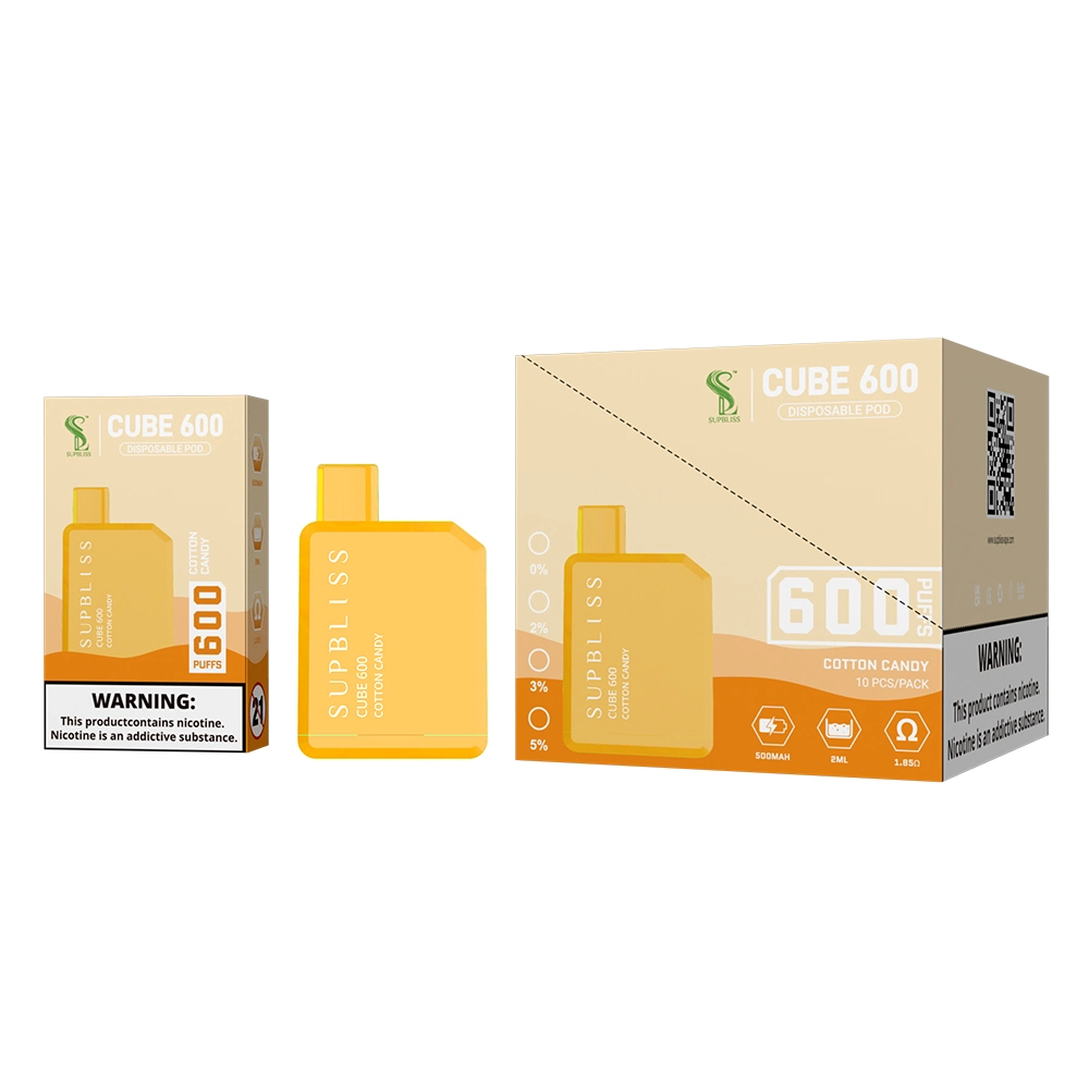 En el REINO UNIDO E Supbliss Mayorista/Proveedor de cigarrillos cubo 600 inhalaciones con certificado Tpd 2ml de capacidad de Vape desechables