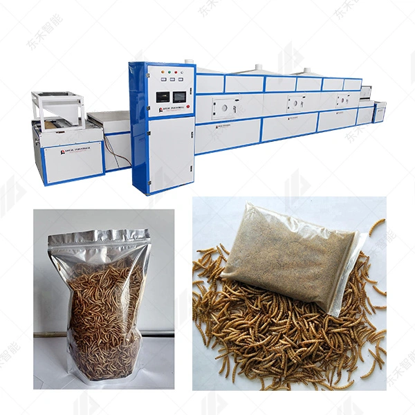 Energy Saving for Industrial Use with Large Output Mealworm Insect Microwave Drying Sterilization Baking Equipment