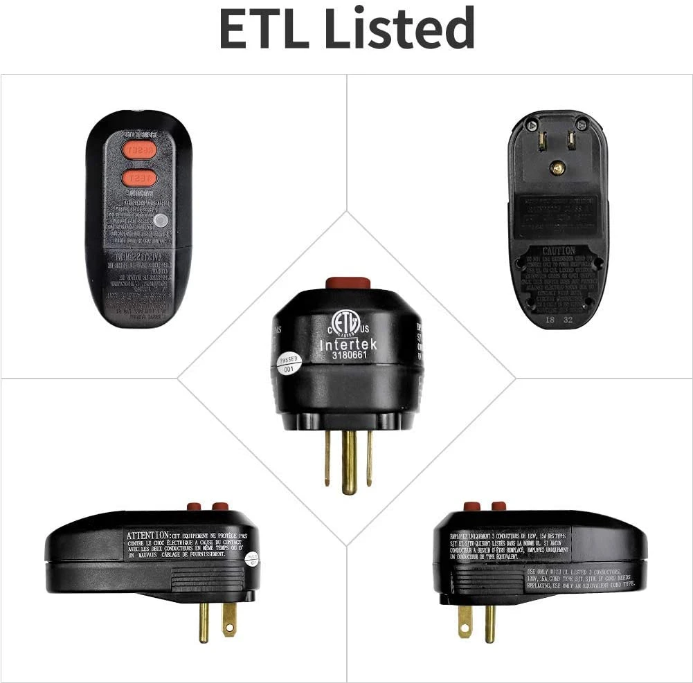 Nandao 15A Sicherheitsstecker US Standard-Ersatzstecker Leckageschutz Elektrischer Stecker Na15-3 Elektrischer Stecker Für Wohn-/Allgemeine Anwendungen