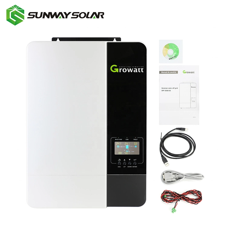 3kw 5kw 5000W 10kw PV Solar Power Inverter Growatt SPF 5000es SPF 3500 Es Hybrid off Grid Solar Inverter for Energy Storage