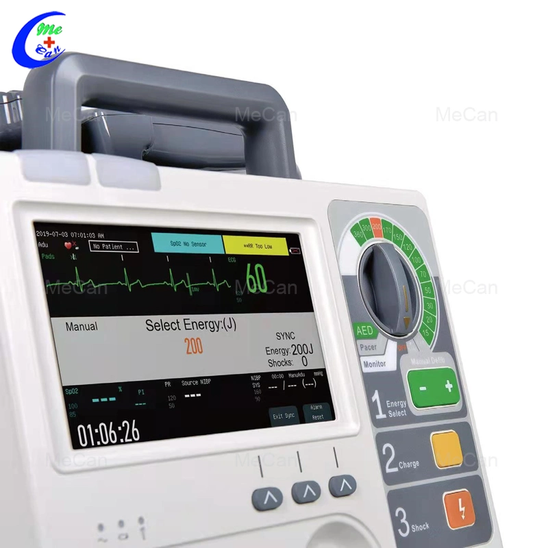 3 étapes de haute qualité de l'ECG Moniteur Portable Defibrillator-Price 360 Défibrillateur médical MCS0105