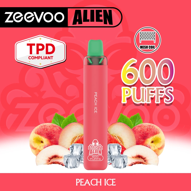 Zeevoo Aline más nuevo estilo de cristal desechable E Cigarette VAPE Pen 600 Puffs con TPD