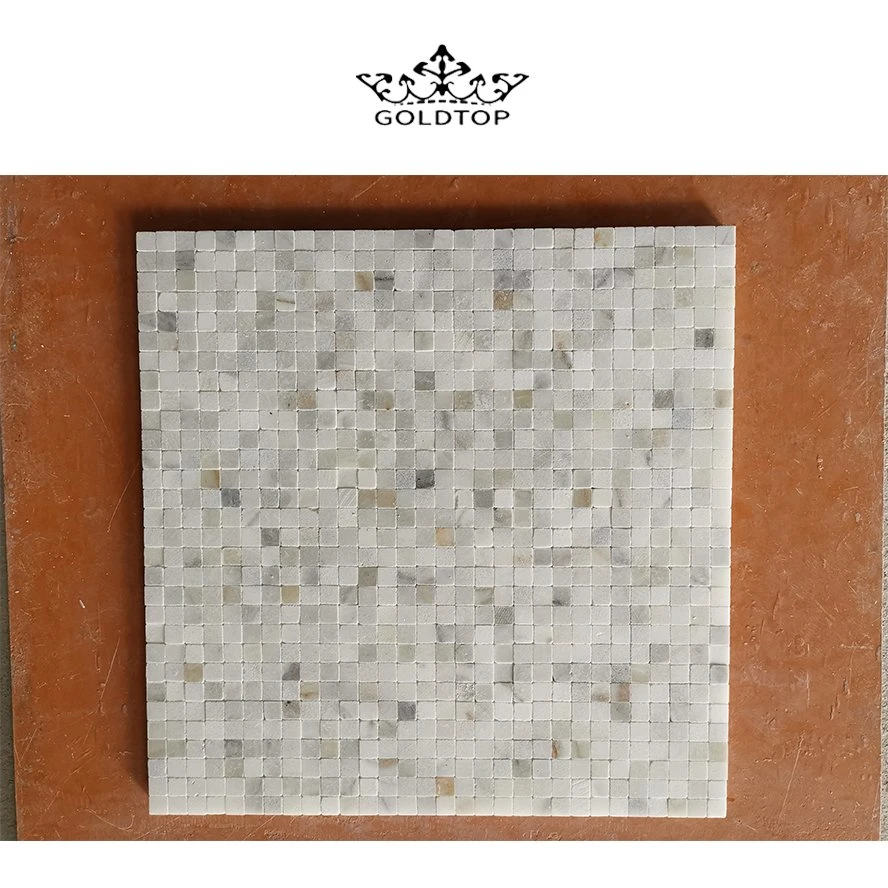 Honed Modern Design Square Wall Tile Moasic Floor Artificial Stone Tiles Gold Vein Pattern Polished for Hotel Projects